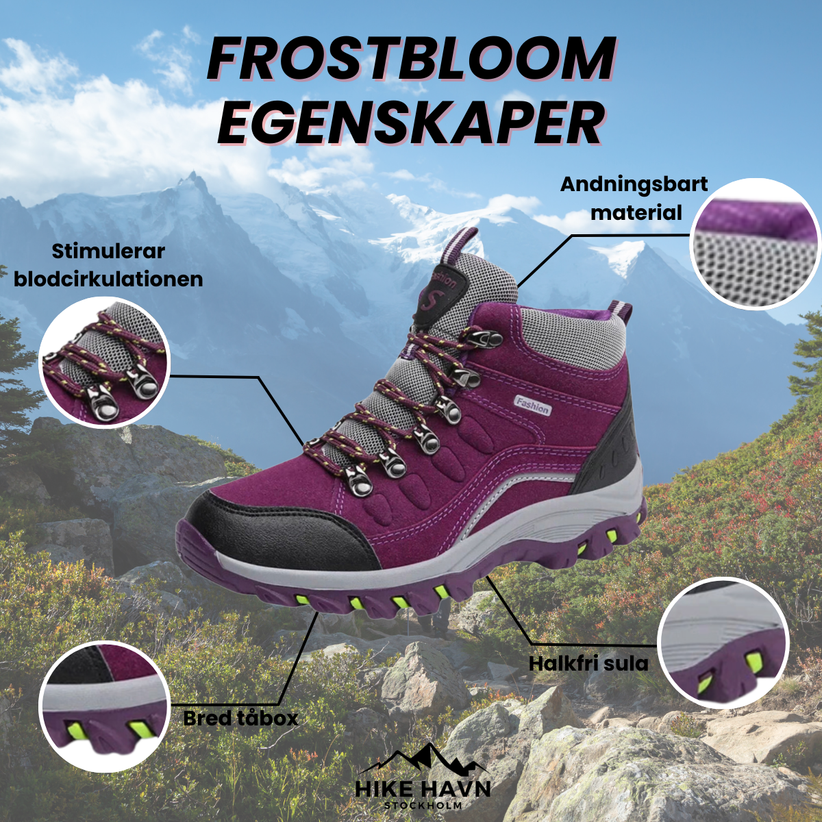 FrostBloom – Dam Vattentäta Vandringskängor