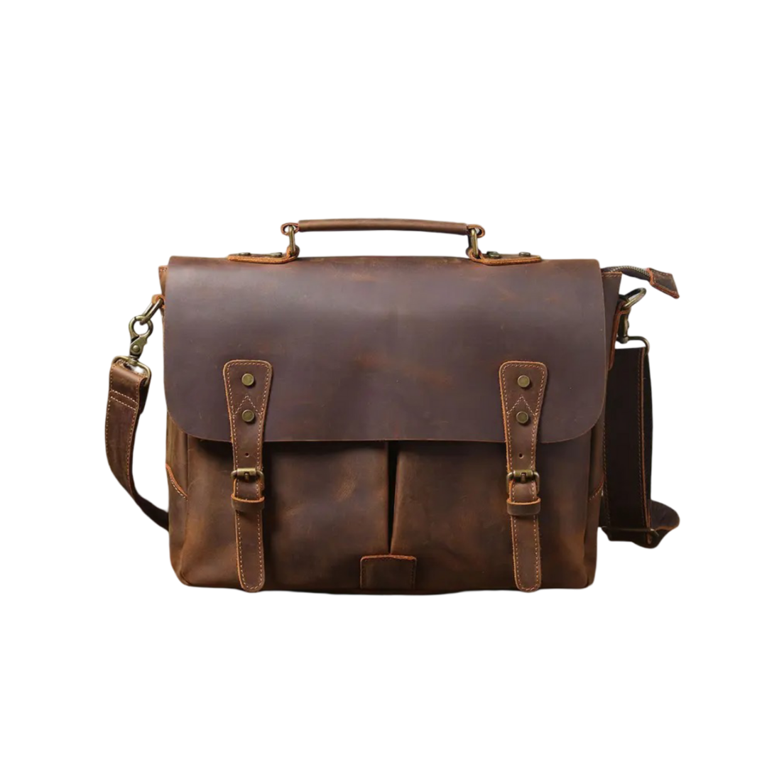 Bruno™ | Messenger Vintage in Pelle con Chiusura Classica a Fibbia